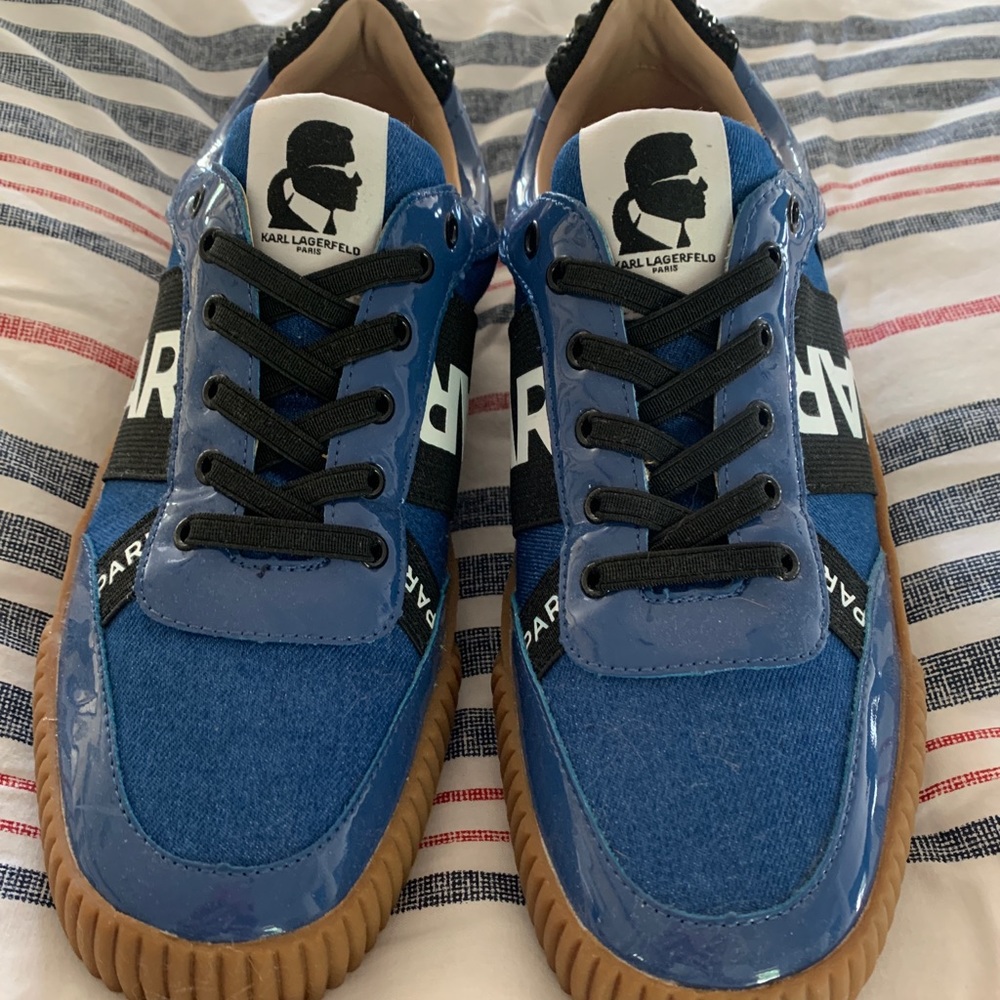 NWOT Lagerfeld Sneakers Blue Sz 7.5